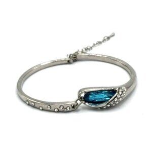 Austrian Crystal Bracelet, Blue Stone With Crystal Accents